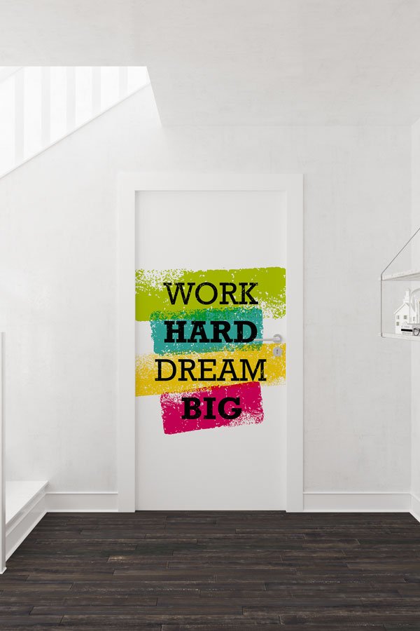 Çalışma ve Hayal Temalı İngilizce Sınıf Kapı Giydirme 8772