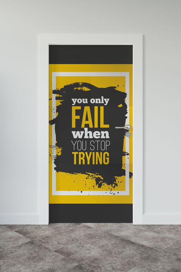 Kapı Giydirme: Asla Pes Etme İngilizce Slogan 8788