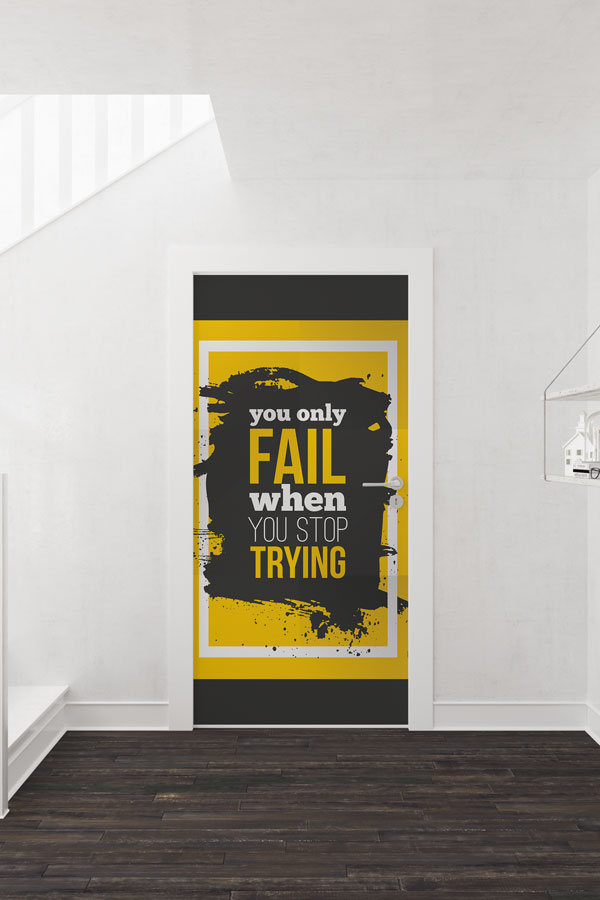 Kapı Giydirme: Asla Pes Etme İngilizce Slogan 8788