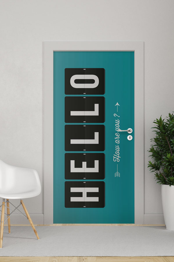 Kapı Giydirme: İngilizce Karşılama "Hello How Are You?" 8794