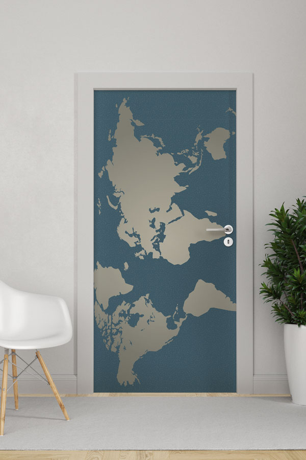 Dünya Haritası Kapı Tasarımı 8809