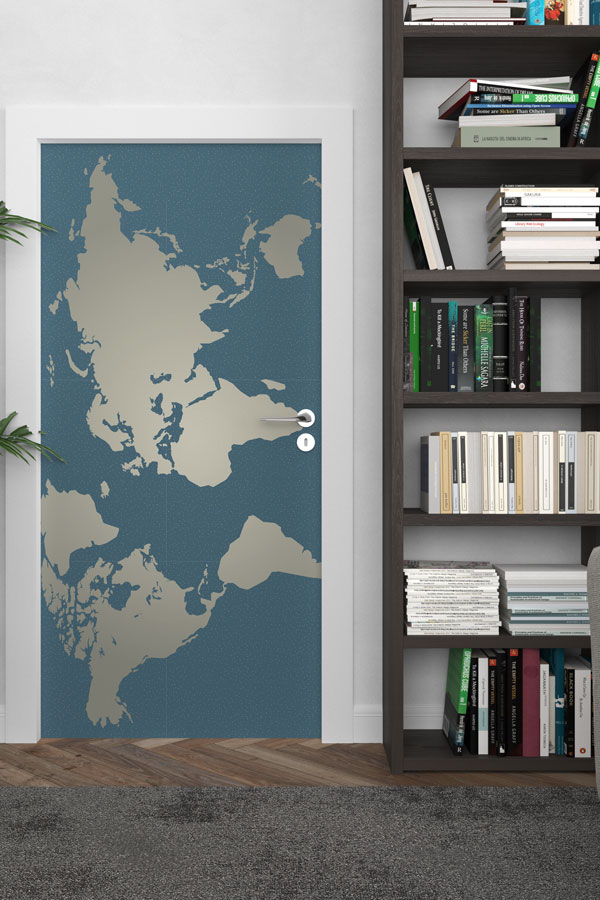 Dünya Haritası Kapı Tasarımı 8809