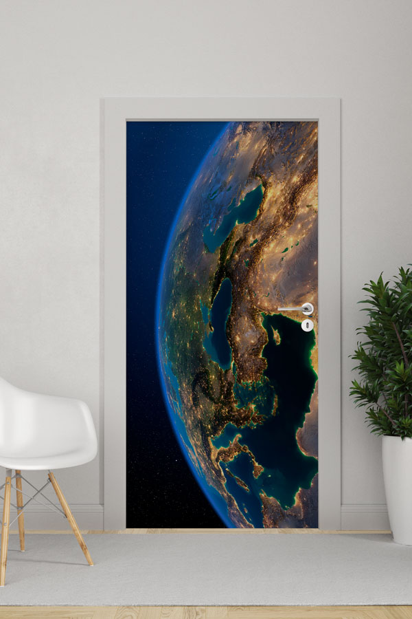 Gece Görünümü Dünya Kapı Tasarımı 8811