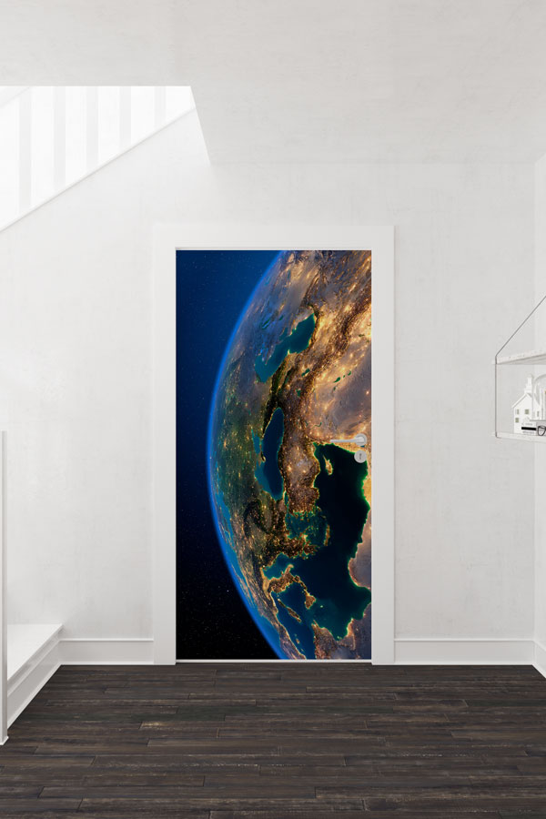 Gece Görünümü Dünya Kapı Tasarımı 8811