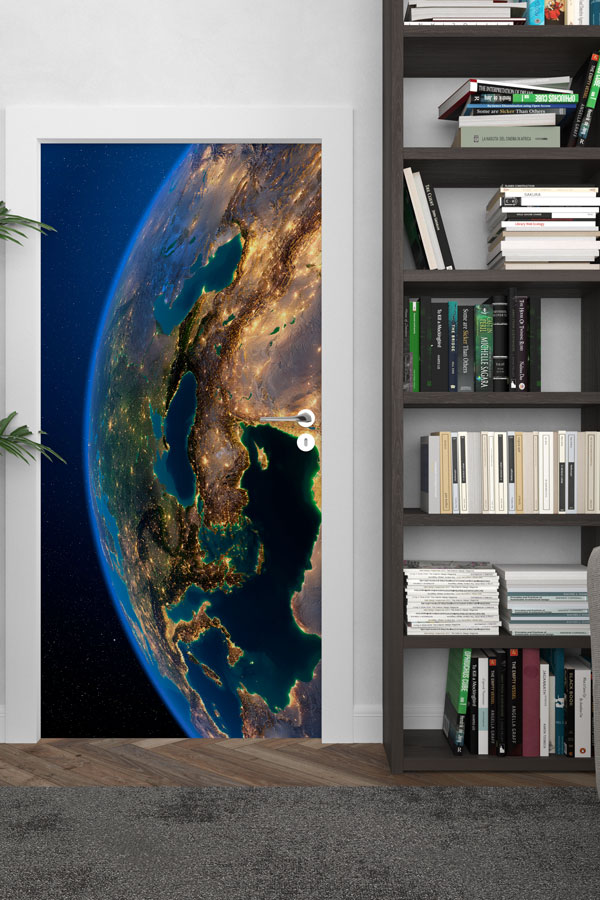 Gece Görünümü Dünya Kapı Tasarımı 8811