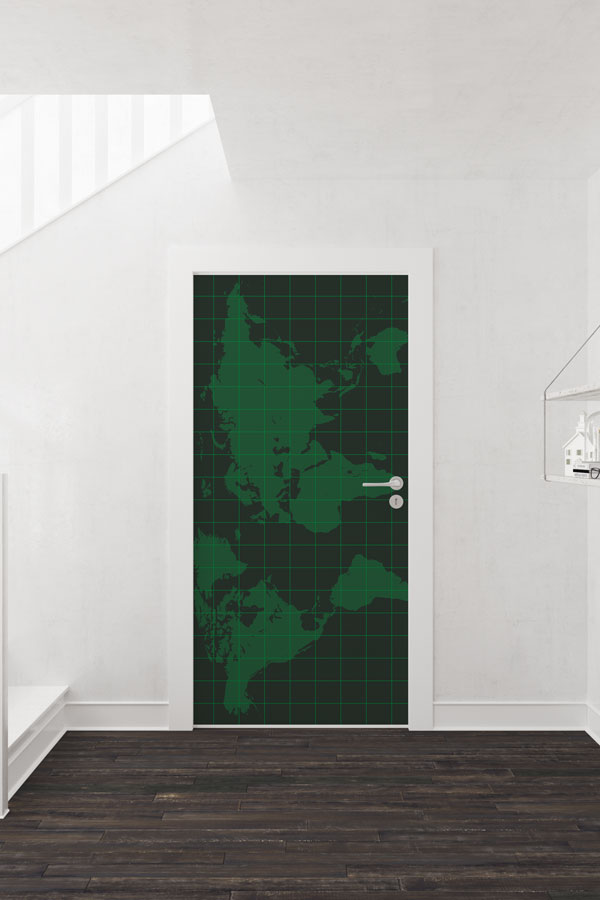 Yeşil Dünya Haritası Kapı Tasarımı 8815