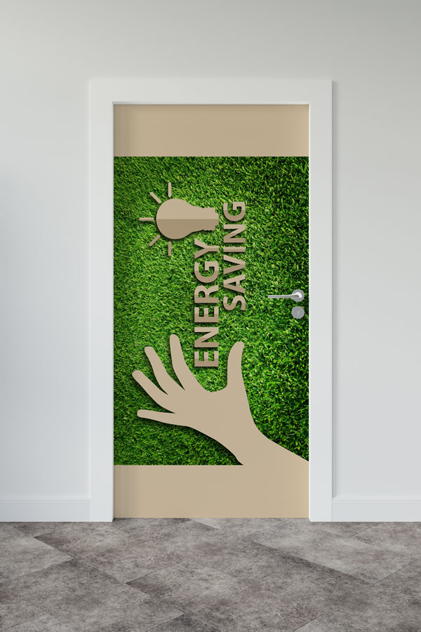 "Energy Saving" Temalı Ampul ve El Figürlü Kapı Giydirme 9073