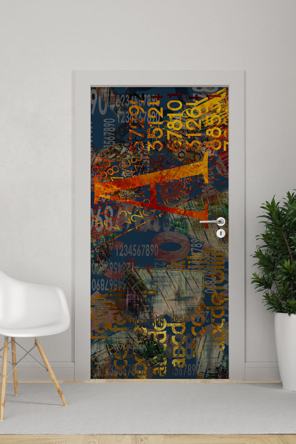 "Sayılı ve Soyut İfade" Temalı Sanatsal Kapı Giydirme 9193