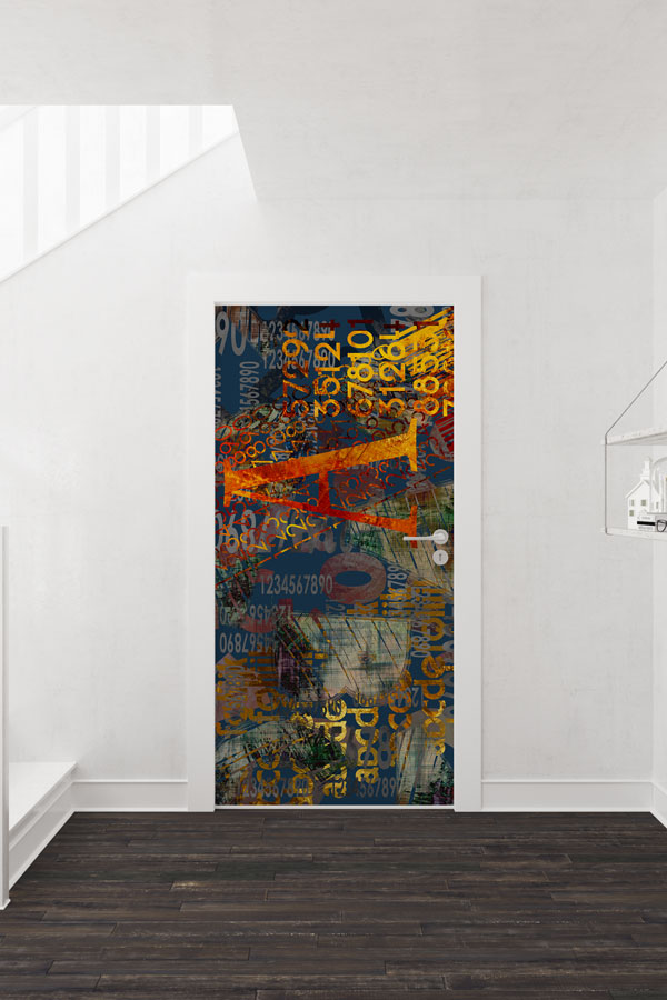 "Sayılı ve Soyut İfade" Temalı Sanatsal Kapı Giydirme 9193