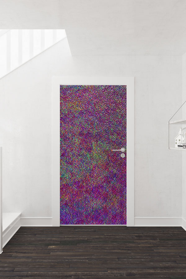 Renkli Noktasal Soyut Sanat Kapı Giydirme Tasarımı 9217