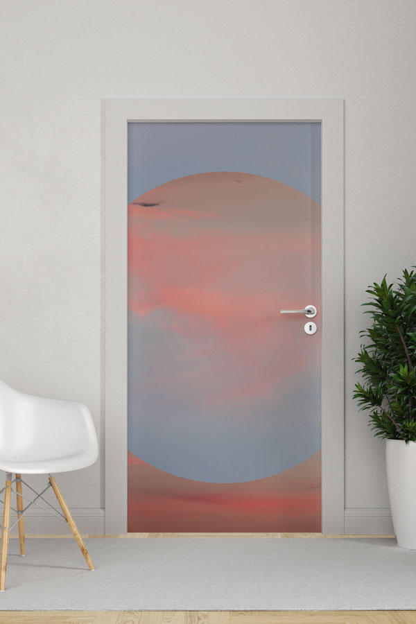 school-class-door-design-9250-0 Pastel Gün Batımı Minimal Kapı Giydirme Tasarımı 9250