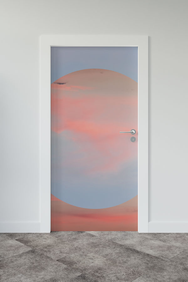 Pastel Gün Batımı Minimal Kapı Giydirme Tasarımı 9250