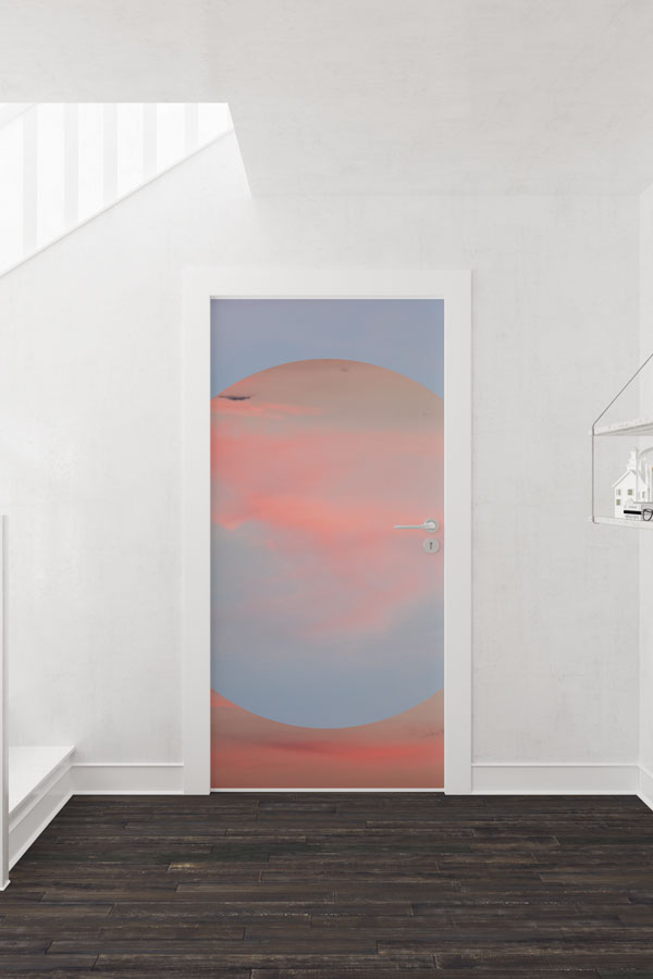 school-class-door-design-9250-01 Pastel Gün Batımı Minimal Kapı Giydirme Tasarımı 9250