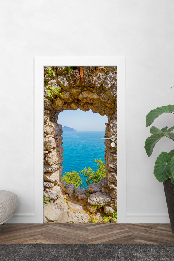 Taş Kemerden Deniz Manzaralı Kapı Giydirme 9848