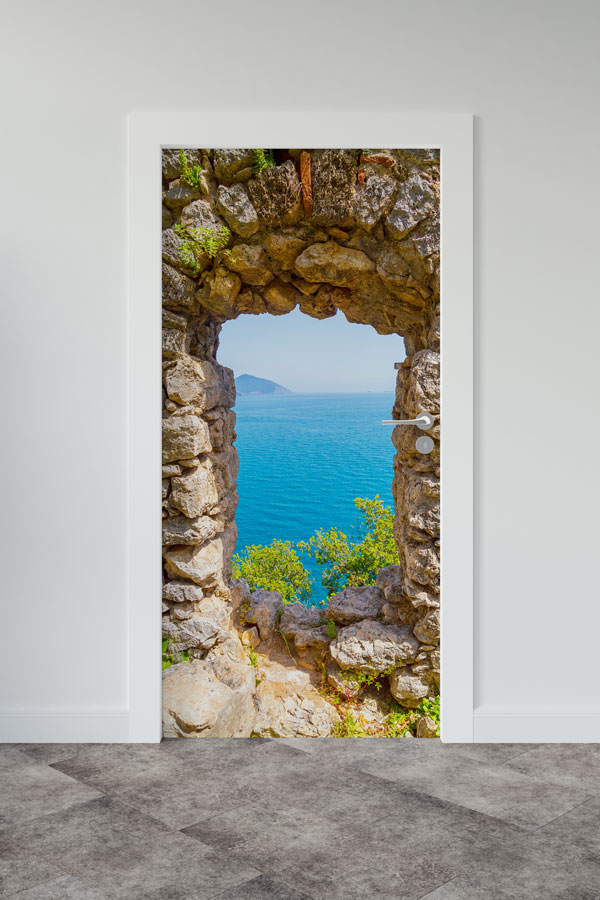 Taş Kemerden Deniz Manzaralı Kapı Giydirme 9848