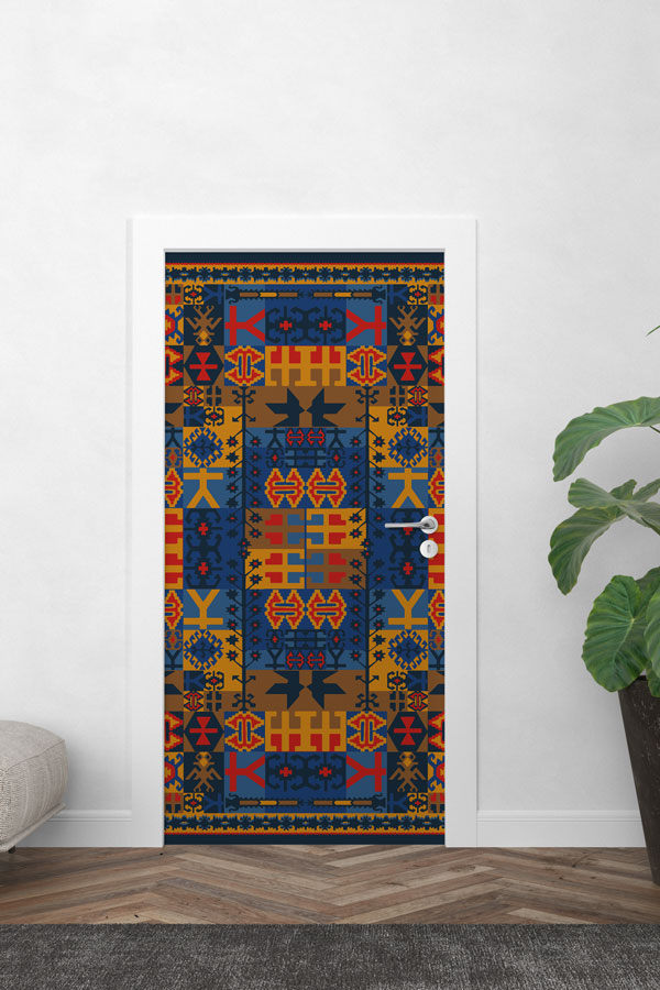 Geleneksel Kilim Motifli Anadolu Desenli Kapı Giydirme 9882