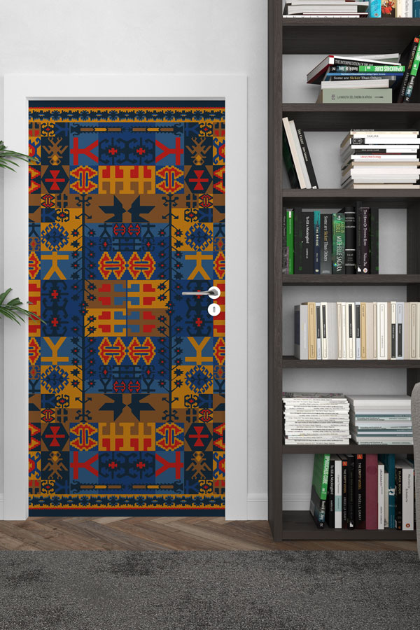 Geleneksel Kilim Motifli Anadolu Desenli Kapı Giydirme 9882