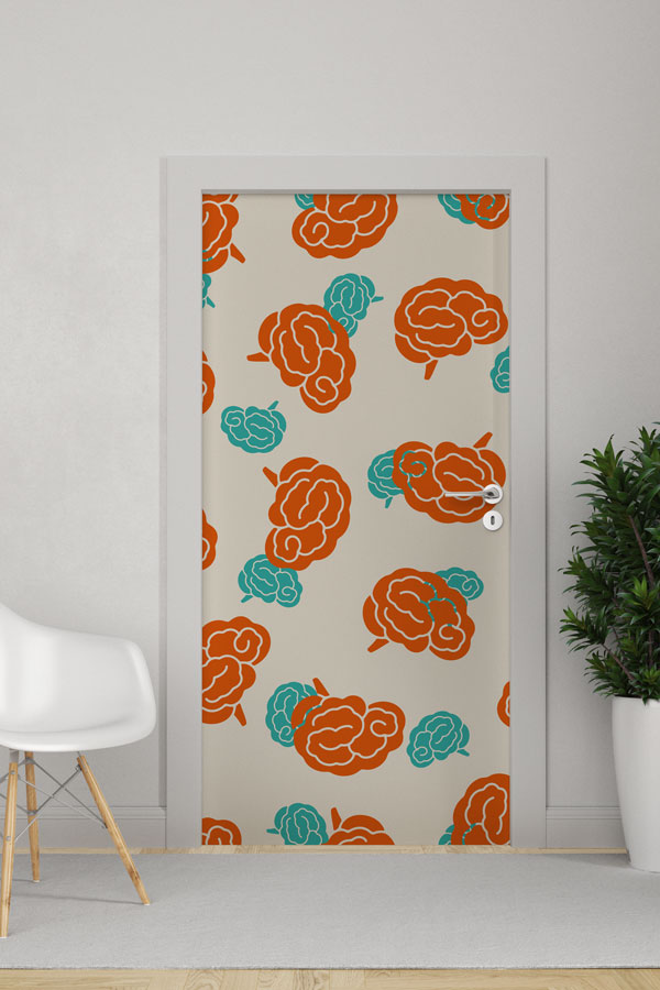 "Renkli Beyin Desenli" Kapı Giydirme 9200