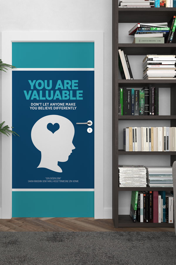 school-class-door-print-8705-02 Motivasyonel Sen Değerlisin Kapı Giydirmesi 8705
