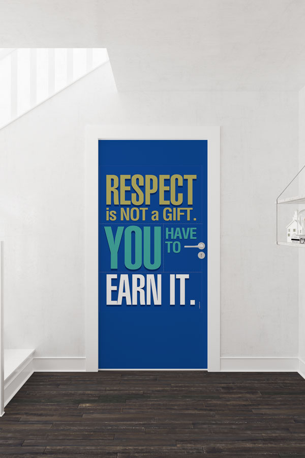 İngilizce Saygı Motivasyon Sözü Kapı Giydirmesi 8709