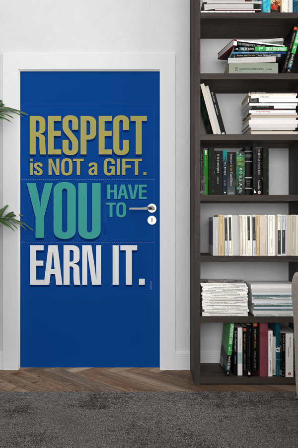 İngilizce Saygı Motivasyon Sözü Kapı Giydirmesi 8709