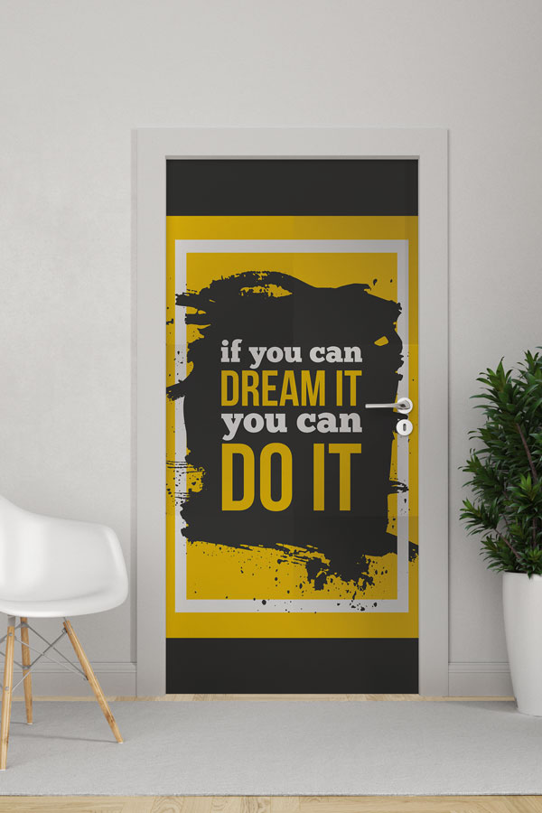 Kapı Giydirme: Hayal Et Gerçekleştir İngilizce Slogan 8789