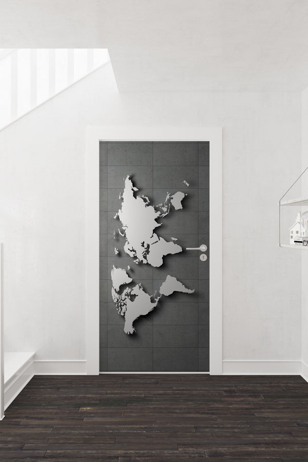 Modern Dünya Haritası Kapı Tasarımı 8814