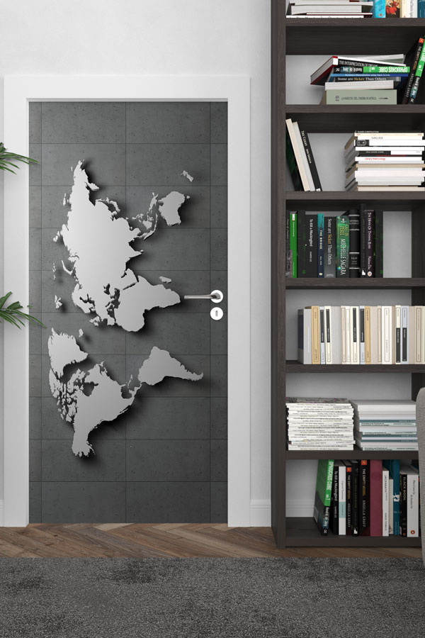 Modern Dünya Haritası Kapı Tasarımı 8814
