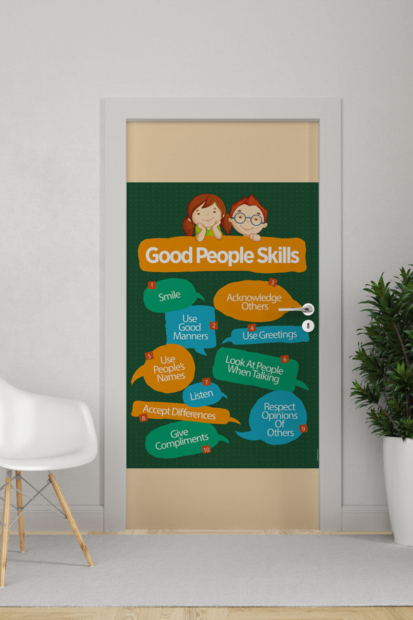 İngilizce İyi İnsan Becerileri Kapı Giydirmesi 8718