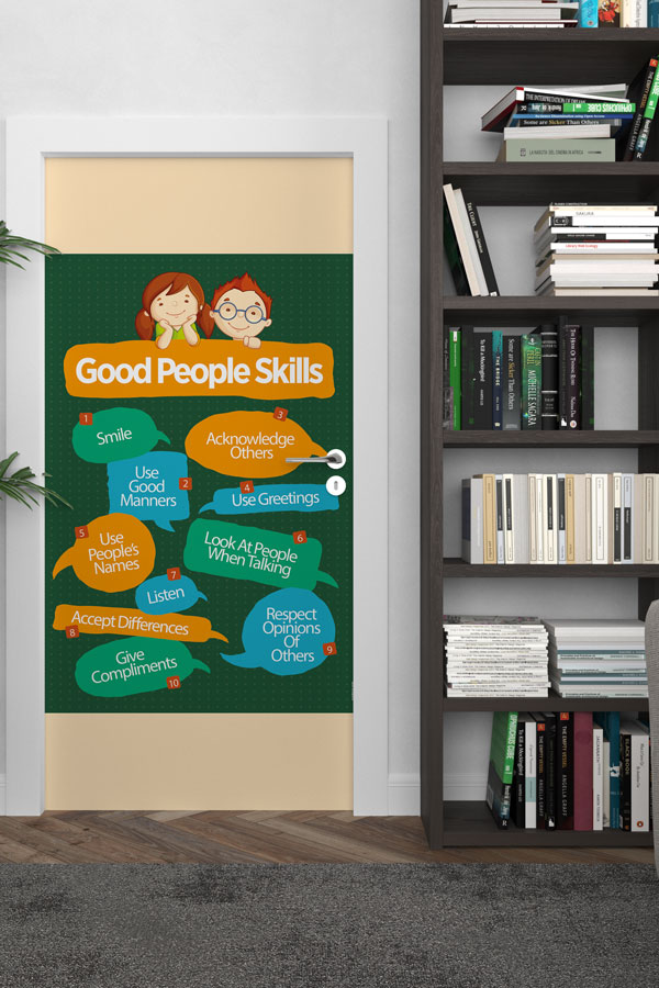 İngilizce İyi İnsan Becerileri Kapı Giydirmesi 8718