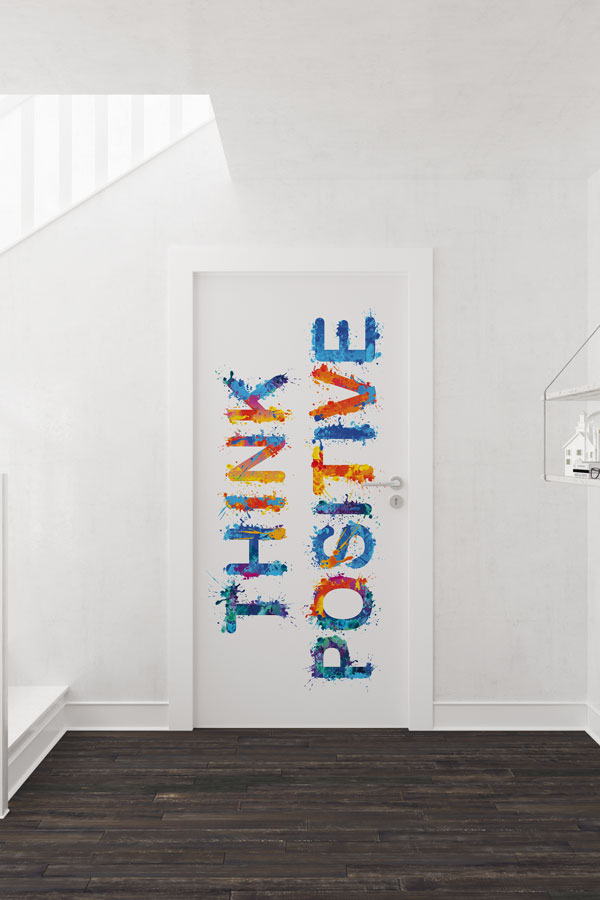 İngilizce "Pozitif Düşün" Motivasyon Kapı Giydirmesi 8735