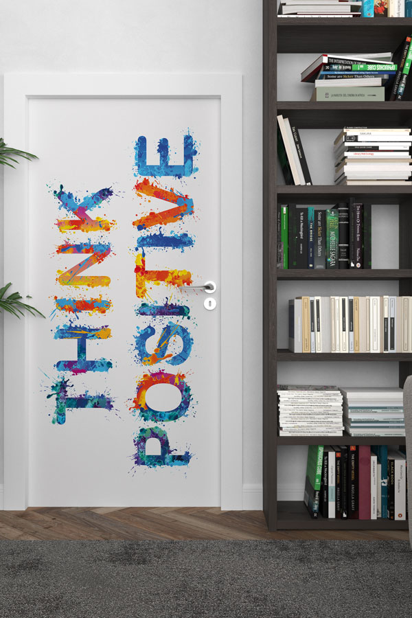 İngilizce "Pozitif Düşün" Motivasyon Kapı Giydirmesi 8735