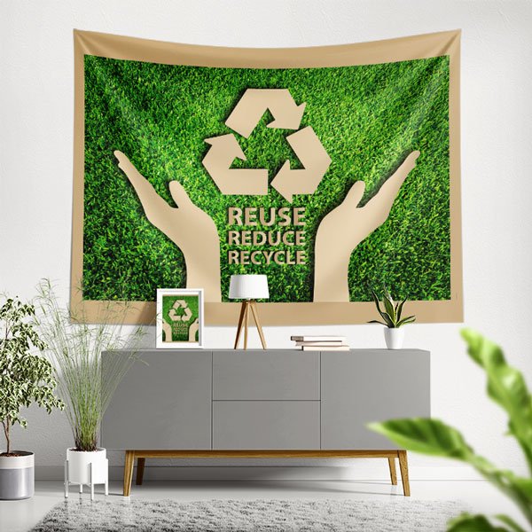 "Reuse Reduce Recycle" (3R) Temalı Geri Dönüşüm Duvar Örtüsü 8301