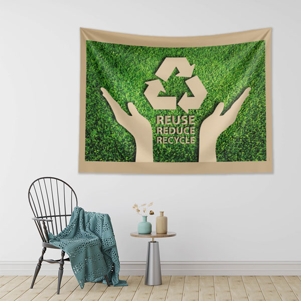 "Reuse Reduce Recycle" (3R) Temalı Geri Dönüşüm Duvar Örtüsü 8301