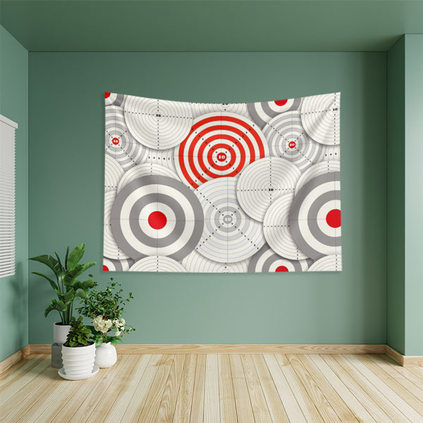 Hedef Tahtası Desenli Motivasyonel Duvar Örtüsü 8345
