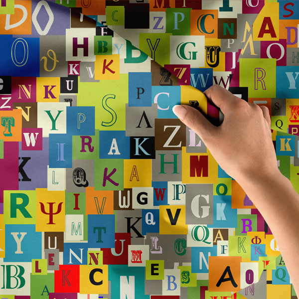 Renkli Alfabe ve Harf Kolajı Eğitici Duvar Örtüsü 8347