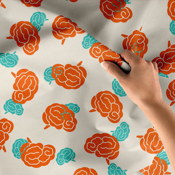 Soyut Beyin Desenli Sanatsal Duvar Örtüsü 8356