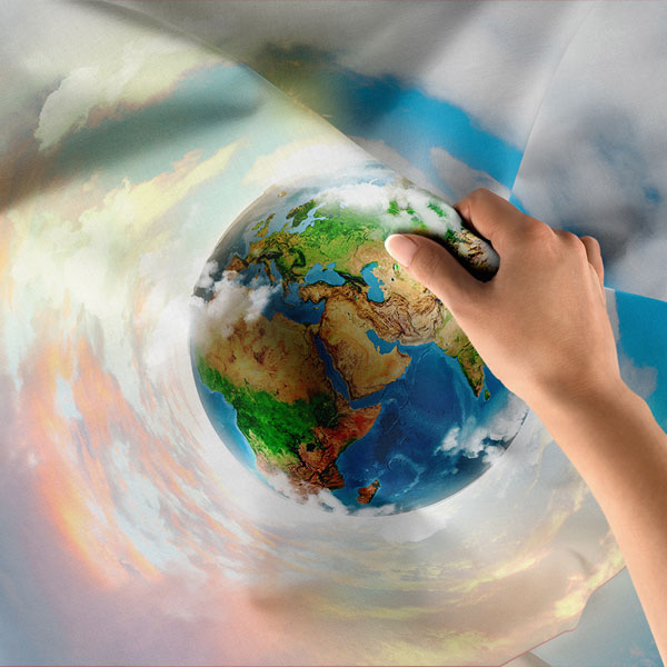 Dünya Küresi ve Gezegen Temalı Dekoratif Duvar Örtüsü 8475