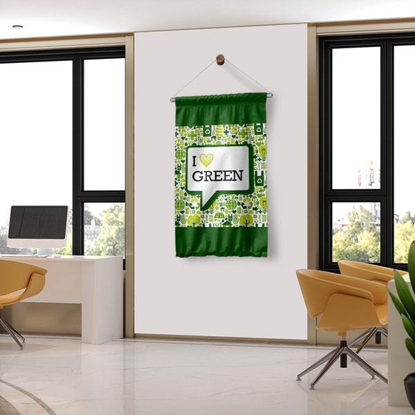 "I Love Green" (Yeşili Seviyorum) Temalı Çevre Dostu Duvar Flaması 8104