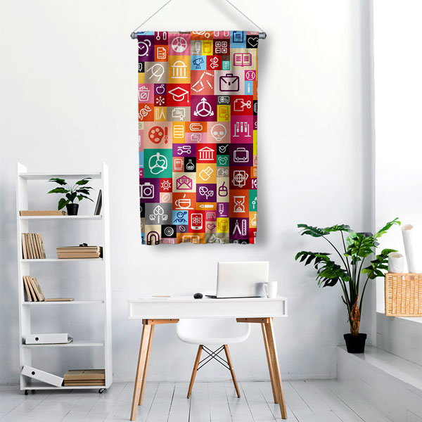 "Pop Art İfadeler" Temalı Canlı Okul ve Sınıf Duvar Flaması 8114