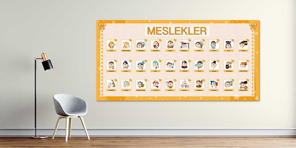 Bu duvar dekoru çocukların çeşitli meslekleri tanımasına yardımcı 10193