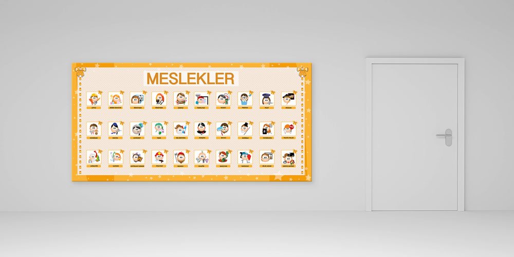 school-class-wall-decor-10193-04 Bu duvar dekoru çocukların çeşitli meslekleri tanımasına yardımcı 10193
