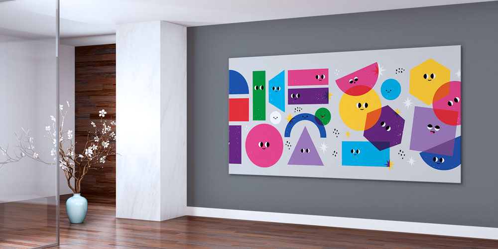 Renkli Geometrik Şekiller Sınıf Duvar Dekoru 10206