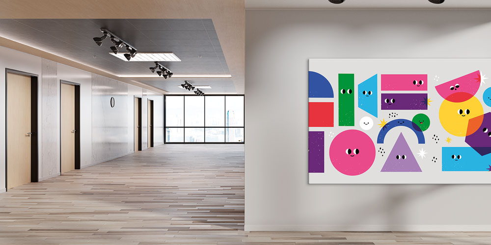 Renkli Geometrik Şekiller Sınıf Duvar Dekoru 10206