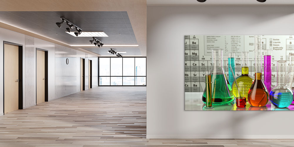 Renkli Kimya Deney Malzemeleri ve Periyodik Tablo Posteri - Fen Sınıfı Dekoru 10219