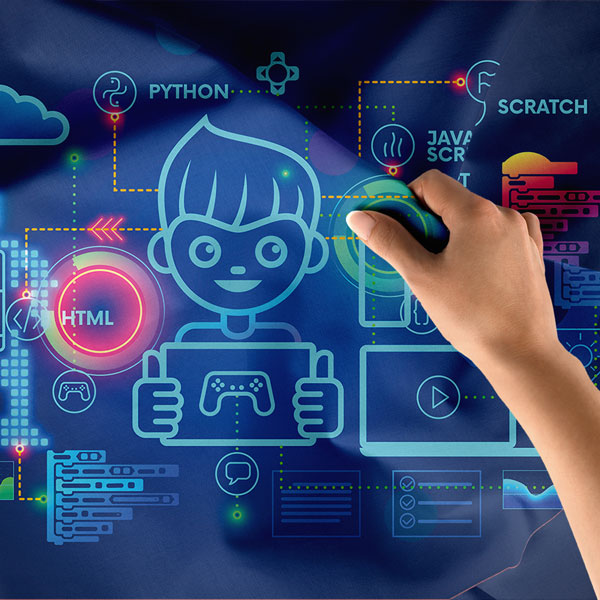 Çocuklar için Kodlama ve Robotik Duvar Örtüsü - BT Sınıfı & Eğitim Odası 10337