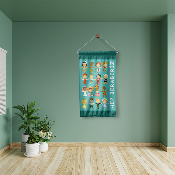 Hep Beraberiz Duvar Flaması - Birlik ve Çeşitlilik Eğitimi Panosu 8061