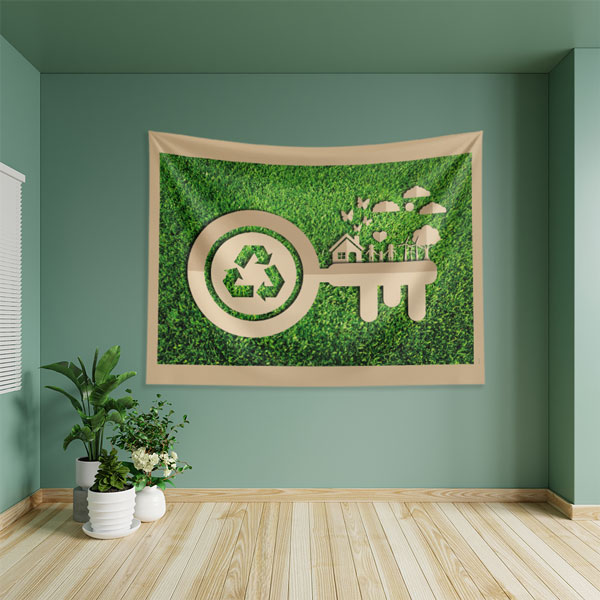 Geri Dönüşüm ve Sürdürülebilir Yaşam Temalı Anahtar Duvar Örtüsü 8300
