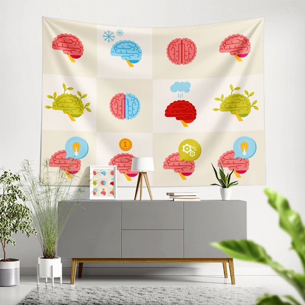 school-class-wall-decor-8337-00 Beyin Fonksiyonları Temalı Eğitici Duvar Örtüsü 8337