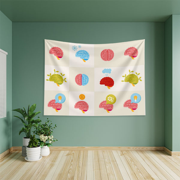 school-class-wall-decor-8337-02 Beyin Fonksiyonları Temalı Eğitici Duvar Örtüsü 8337